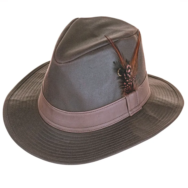 Heather Rambler Wax Trilby Hat in Brown